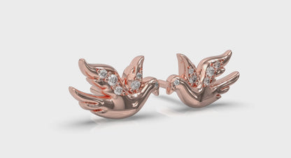 Diamond Dove Stud Earrings