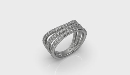 Diamond Multi-Row Curved Statement Ring