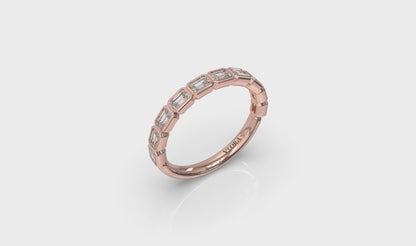 Bezel-Set Emerald Cut Stackable Band