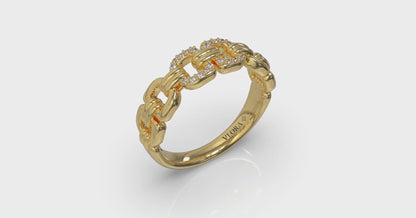 Linked Curves with Diamond Accent Ring