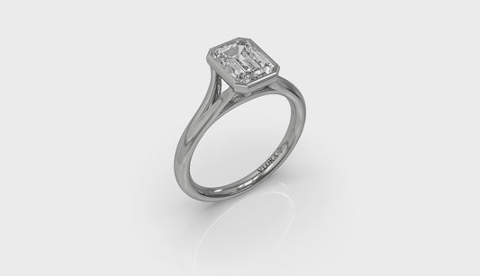 Signature Solitaire Emerald Cut Bezel Engagement Ring
