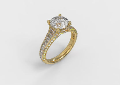 Matching Band for Dramatic Cathedral Hidden Halo Engagement Ring