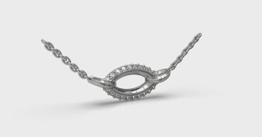 Open Navette Silhouette wtih Diamond Accent Pendant