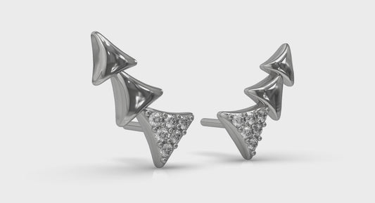 Diamond and Multi Trinity Ear Climber