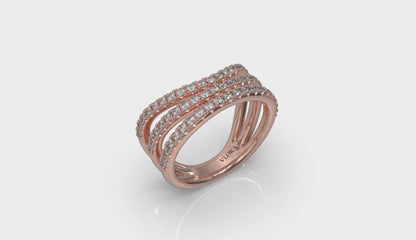 Diamond Multi-Row Curved Statement Ring