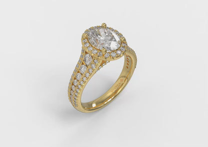Matching Band for Opulent Oval Halo Engagement Ring