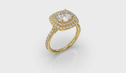 Delicate Double Halo Engagement Ring