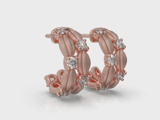 Cascade Hoop Earrings with Satin Finish