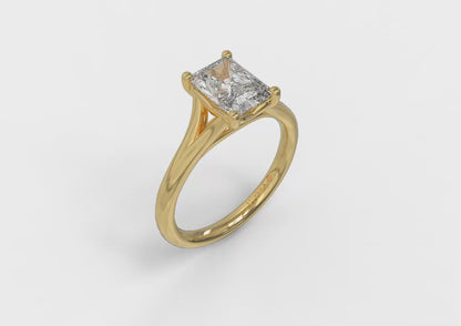Matching Band for Solitaire Emerald Cut Engagement Ring