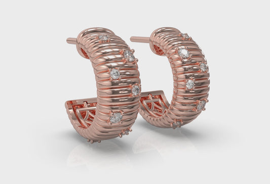 Fluted Hoop Earrings