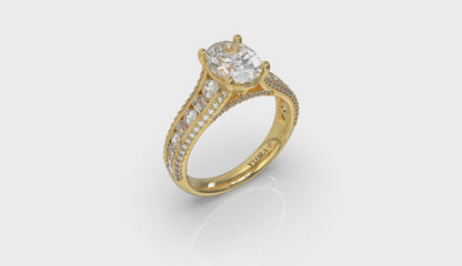 Opulent Cathedral Oval Diamond Engagement Ring