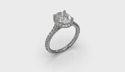 Graceful Halo Oval Engagement Ring