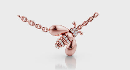 Bee Diamond Pavé Pendant Necklace