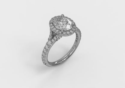 Matching Band for Timeless Halo Split Shank Oval Engagement Ring