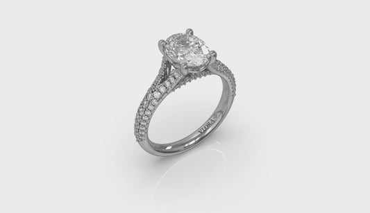 Splendid Cathedral Split Shank Oval Engagement Ring