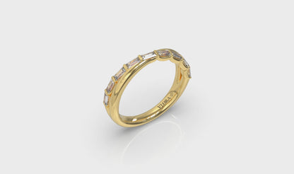 Crossed Baguette Stackable Band