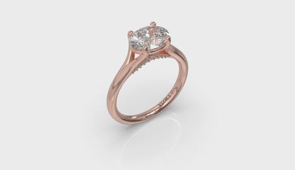 Horizon Solitaire Spit Shank Oval Engagement Ring