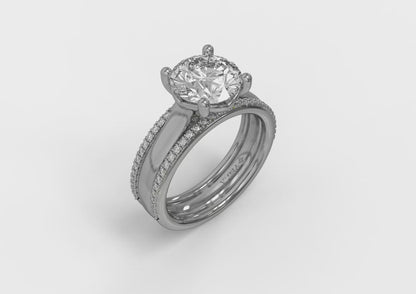 Triple Band Engagement Ring