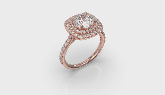 Delicate Double Halo Engagement Ring