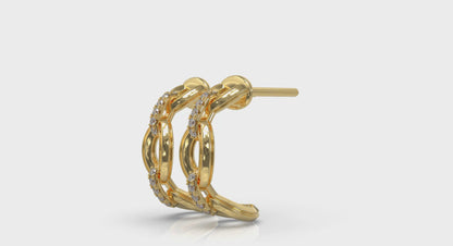 Petite Interlocked Diamond Hoop Earrings