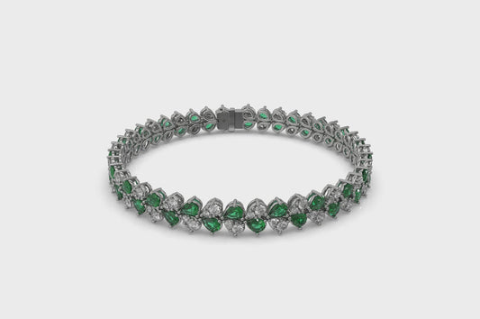 Diamond and Emerald Bracelet