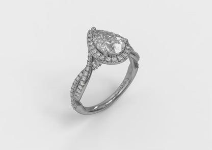 Matching Band for Entwined Pear Halo Engagement Ring
