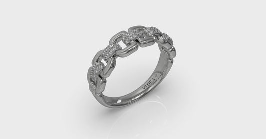 Linked Curves with Diamond Accent Ring