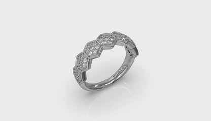 Diamond Cluster Honeycomb Ring