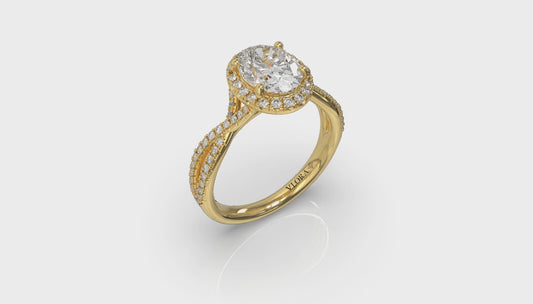 Entwined Oval Halo Engagement Ring