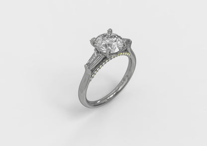 Crescendo Three Stone Engagement Ring