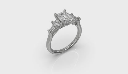 Quintet Emerald Cut Engagement Ring