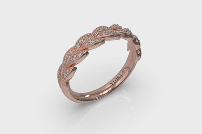 Pave Wheat Stackable Band