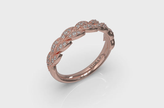 Pave Wheat Stackable Band