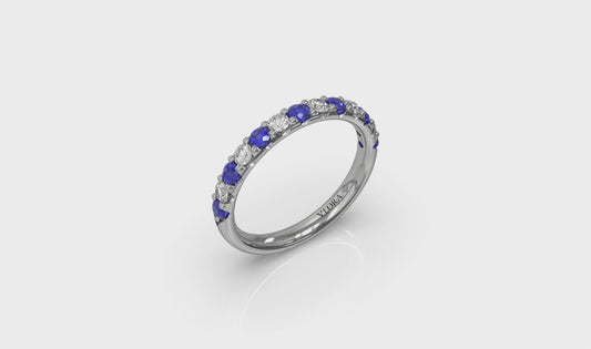 Sapphire and Diamond Stackable Band