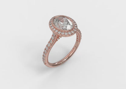 Regal Halo Oval Engagement Ring