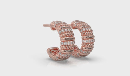 Diamond Rope Hoop Earrings