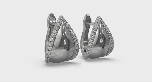 Diamond Trinity Huggie Earrings