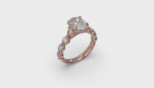 Cascade Oval Engagement Ring