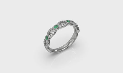 Diamond and Emerald Cascade Band