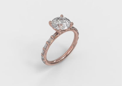 Shining Baguette Band Engagement Ring