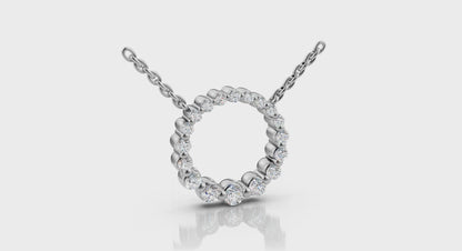 Graduated Diamond Circle Necklace