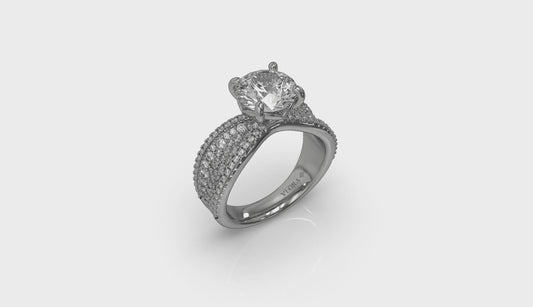 Bold Pave Engagement Ring