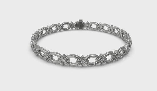 Interlocking Open Circle and Vlora Star Bracelet with Diamonds