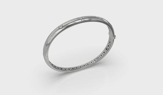 Diamond Vlora Star Hinged Bangle