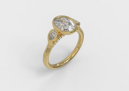Streamlined Oval Bezel Engagement Ring