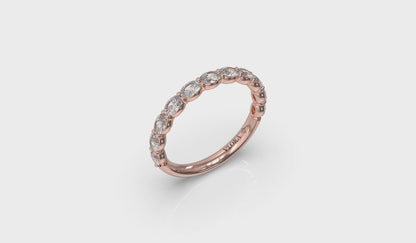 Graceful Oval Shared Prong Stackable Band