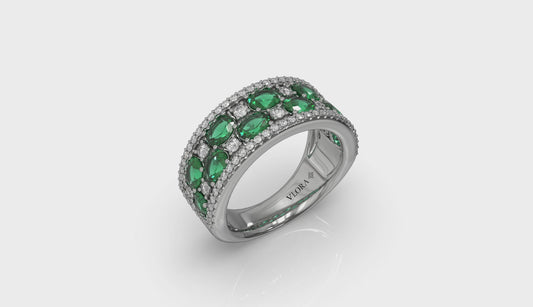 Multi Diamond and Emerald Statement Ring