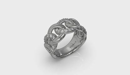 Diamond Interlacing Link Ring
