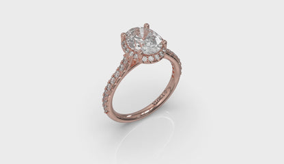 Graceful Halo Oval Engagement Ring