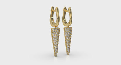 Diamond Trinity Drop Huggie Earrings